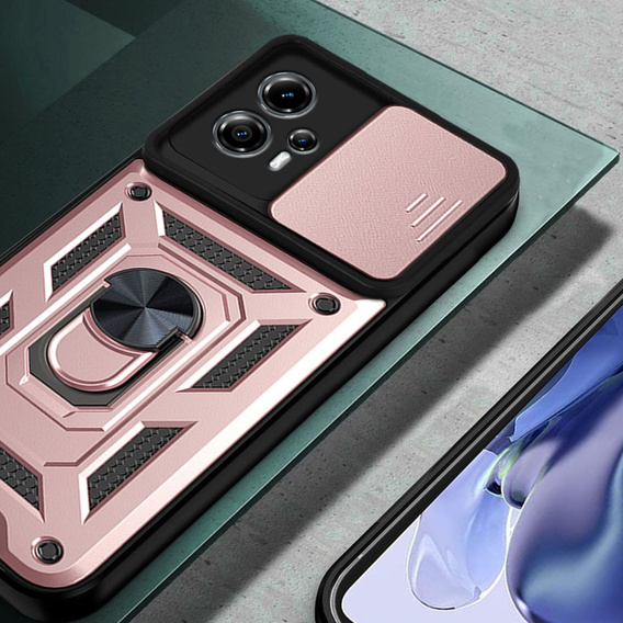 Obal na mobil pre Motorola Moto G13 / G23, CamShield Slide, ružové rose gold