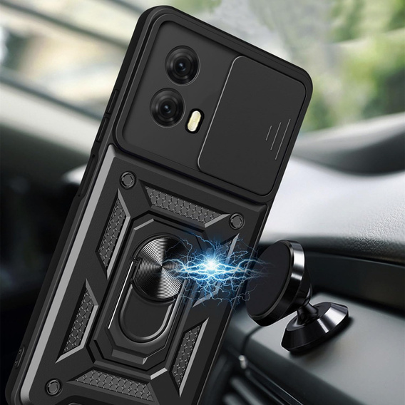 Obal na mobil pre Motorola Moto E14, CamShield Slide, čierne