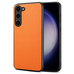 Obal na mobil pre Samsung Galaxy S24, Calf Texture, oranžové