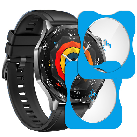2x ERBORD tvrdené sklo pre Huawei Watch GT 5 46mm, s montážnym rámom