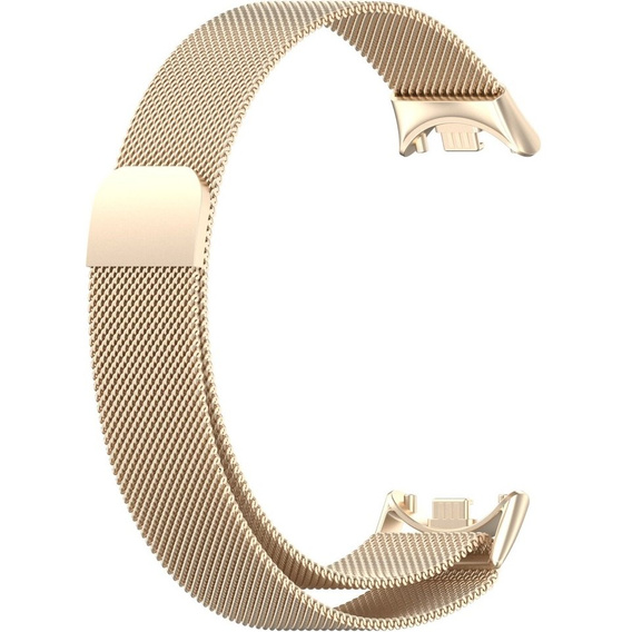 Milánsky náramok s puzdrom pre Xiaomi Smart Band 10 / 9 / 8, šampanské