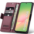 Puzdro pre Samsung Galaxy A56, ERBORD Glossy Litchi, flipová peňaženka, červené