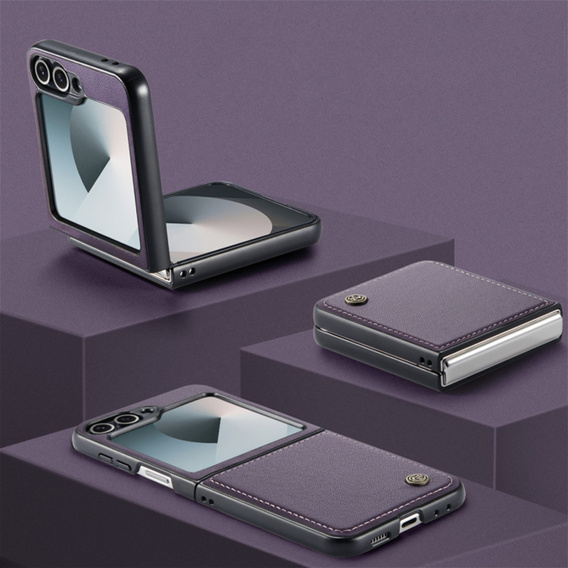 Puzdro pre Samsung Galaxy Z Flip7 FE / Z Flip6, CASEME Litchi Leather, fialové