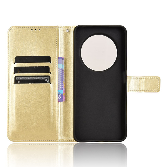 Klapkové puzdro pre Xiaomi Redmi 14C / Xiaomi Poco C75, Crazy Horse Wallet, zlaté