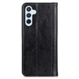 Obal na mobil pre Samsung Galaxy M34, Wallet Litchi Leather, čierne