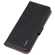 KHAZNEH RFID puzdro pre OnePlus 12R, Litchi Texture, čierne