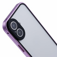 Puzdro pre iPhone 16, Magnetic Dual Glass, fialové