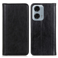 Obal na mobil pre Motorola Moto G24 / G24 Power / G04, Wallet Litchi Leather, čierne