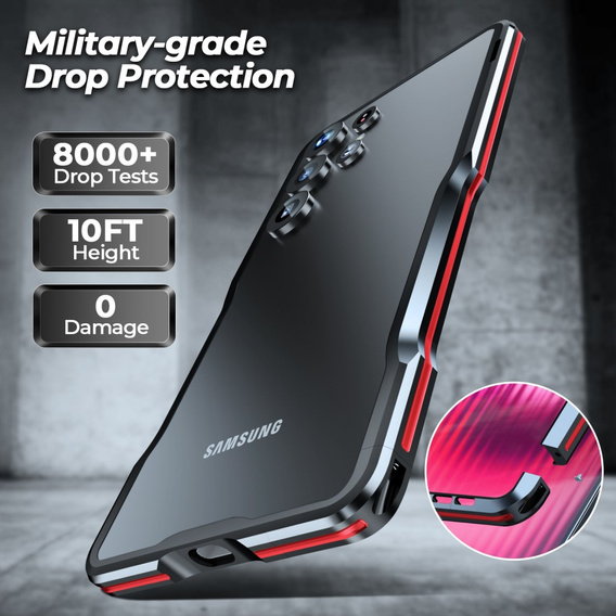 Puzdro LUPHIE pre Samsung Galaxy S25 Ultra, Armor Bumper, čierne