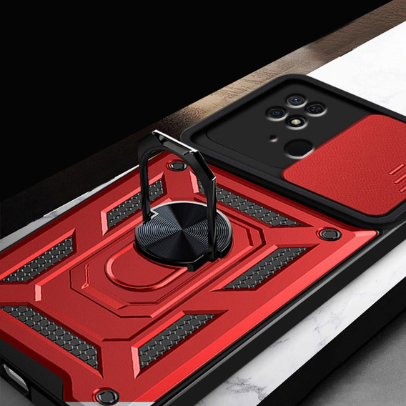 Obal na mobil pre Xiaomi Redmi 10C, CamShield Slide, červené