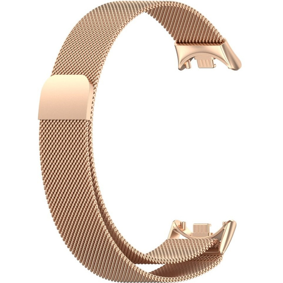 Milánsky náramok s puzdrom pre Xiaomi Smart Band 10 / 9 / 8, ružové zlato