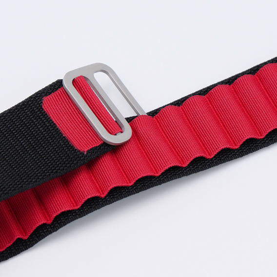 Nylonový remienok pre Apple Watch 1/2/3/4/5/6/7/8/SE/ULTRA 42/44/45/49 mm, čierny / červený