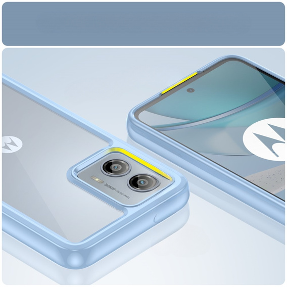 Obal na mobil pre Motorola Moto G53 5G, Fusion Hybrid, transparentné / modré