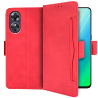 Klapkové puzdro pre Oppo A17, Card Slot, červené