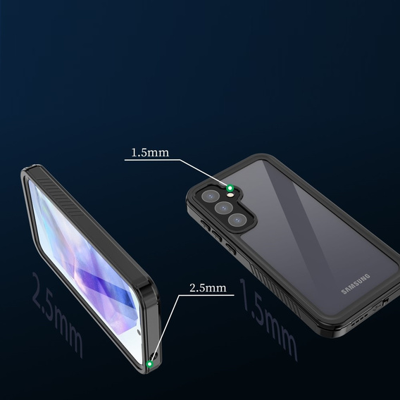 Vodotesné puzdro IP68 pre Samsung Galaxy A55 5G, Redpepper, čierne