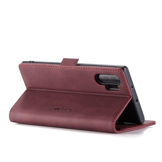 CASEME puzdro pre Samsung Galaxy Note 10 Plus/5G, Leather Wallet Case, červené