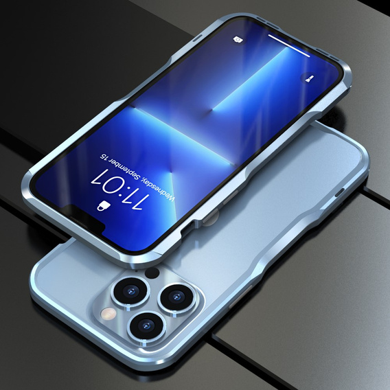 Puzdro LUPHIE pre iPhone 13 Pro Max, Armor Bumper, modré