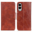 Klapkové puzdro pre Samsung Galaxy S25 Edge, Crazy Horse Wallet, hnedé