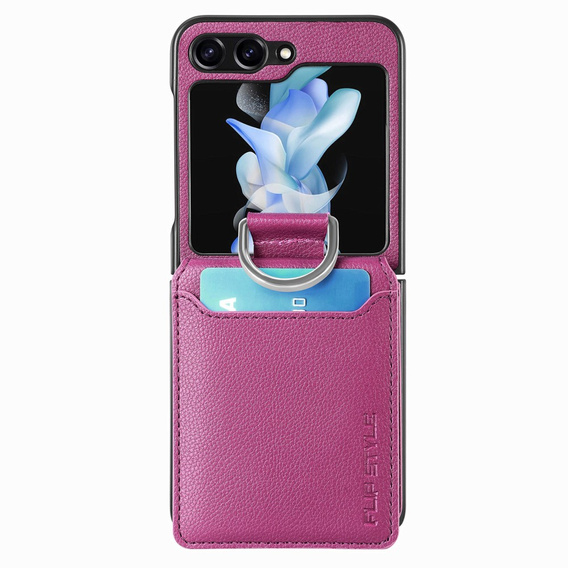 Puzdro pre Samsung Galaxy Z Flip7 FE / Z Flip6, Card Slot Ring Case, fialové