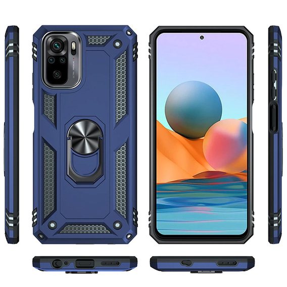 Pancierované obal na mobil pre Xiaomi Redmi Note 10/10S, Nox Case Ring, modré