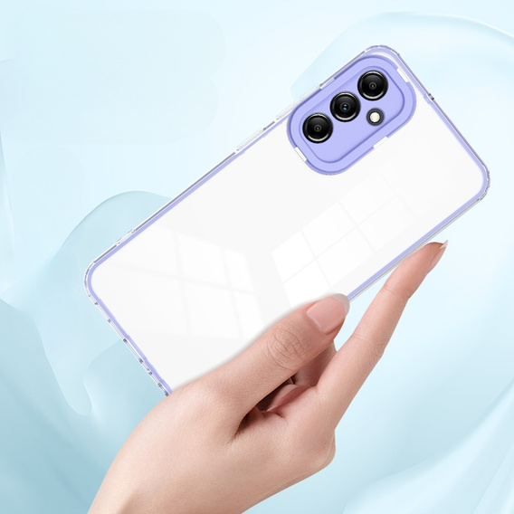Obal na mobil pre Samsung Galaxy A14 5G, Fusion Hybrid, transparentné / fialové