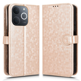 Flipové puzdro pre Realme Note 70T 4G, Wallet Rhombus, zlaté