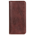 Obal na mobil pre Samsung Galaxy S23 Ultra, Wallet Litchi Leather, hnedé