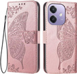 Klapkové puzdro pre Oppo A40 / Oppo A40m, Butterfly, ružové rose gold