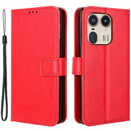 Klapkové puzdro pre Motorola Edge 50 Ultra, Crazy Horse Wallet, červené