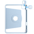 Puzdro pre iPad Pro 11" 2022/2021/2020 (4/3/2 gen.), s priestorom pre stylus, otočné o 360°, modré