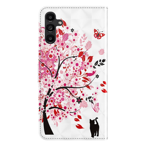 Klapkové puzdro pre Samsung Galaxy A14 4G/5G, Wallet, tree, biele