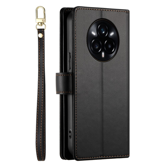 Klapkové puzdro pre Realme 14 Pro+ 5G, Wallet Zipper Pocket, čierne