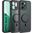 Matné puzdro pre Oppo Reno 14, pre MagSafe, priesvitné čierne