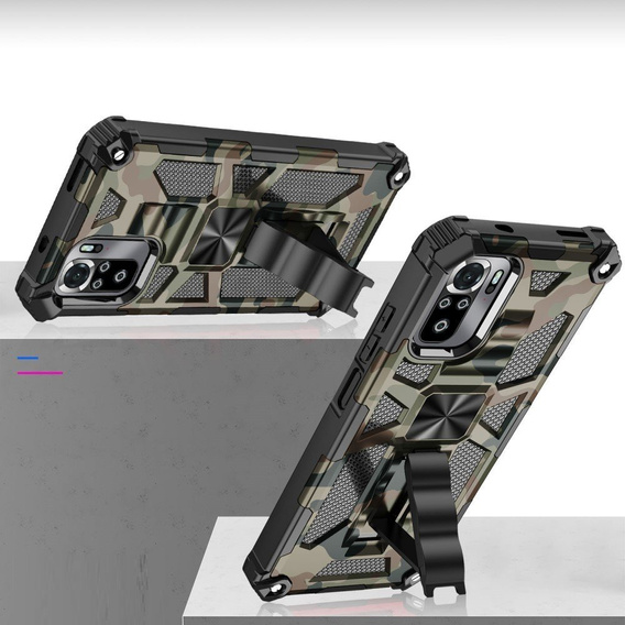 Obal na mobil pre Xiaomi Redmi Note 10/ 10S, Armor Kickstand, zelený