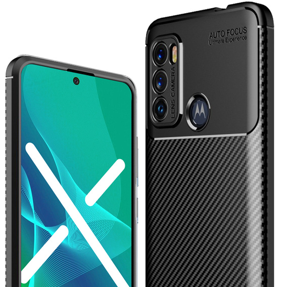 Obal na mobil pre Motorola Moto G60, Carbon Gel, čierne