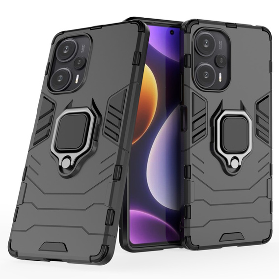 Obal na mobil pre Poco F5 5G, Kickstand Ring, čierne