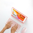 Puzdro + klávesnica iPad 10.2 7/8/9 gen 2019/2020/2021, Keyboard Cover Pen Slot, ružové rose gold