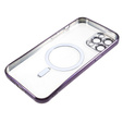 Puzdro pre iPhone 12 Pro, Electro MagSafe, fialové + sklo na displej