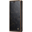 CASEME flipové puzdro pre Samsung Galaxy S8+ Plus, Waxy Textured, káva