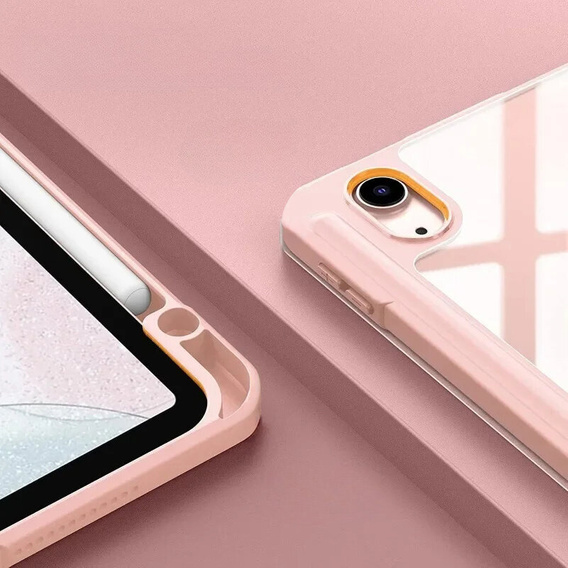 Puzdro pre iPad 10.9" 2022 (10 gen.), Smartcase Hybrid, so slotom na stylus, Marble ružové