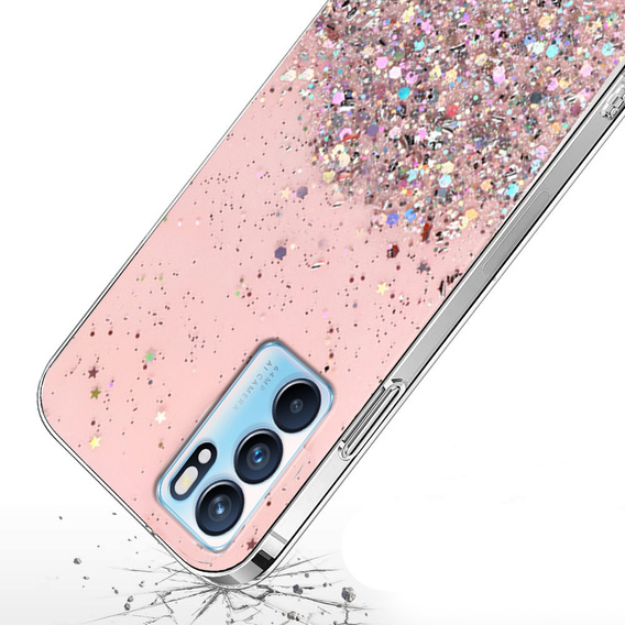 Obal na mobil pre OPPO Reno6 5G, Glittery, ružové