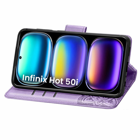 Klapkové puzdro pre Infinix Hot 50i 4G, Butterfly, fialové
