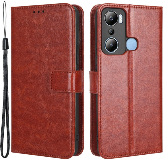 Klapkové puzdro pre Infinix Hot 20i, Crazy Horse Wallet, hnedé