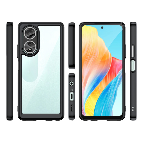 Obal na mobil pre Oppo A58 4G, Fusion Hybrid, transparentné / čierne