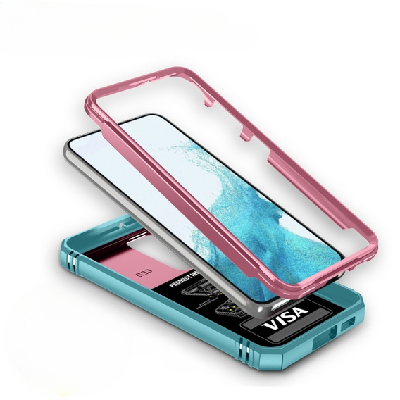 Obal na mobil pre Samsung Galaxy S23 Plus, CamShield Slide, ružové / zelené
