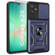 Pancierované puzdro pre Samsung Galaxy A26, CamShield Slide, modré + tvrdené sklo 9H