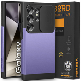 Obal na mobil pre Samsung Galaxy S24 Ultra, ERBORD MagProtect Slide Camera, fialové