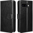 Klapkové puzdro pre Google Pixel 9A, Crazy Horse Wallet, čierne