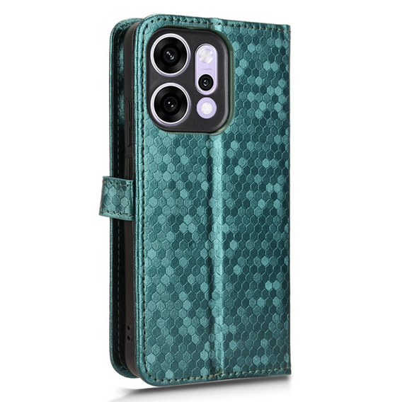 Klopové puzdro pre Oppo Reno 14, Wallet Rhombus, zelené