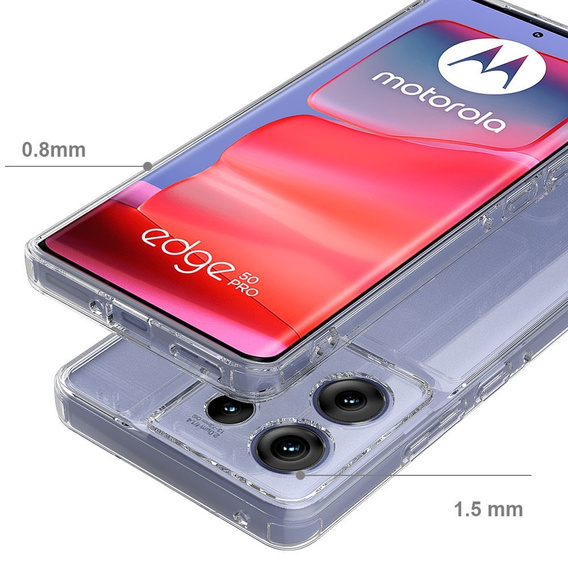 Obal na mobil pre Motorola Edge 50 Pro 5G, Fusion Hybrid, priehľadné